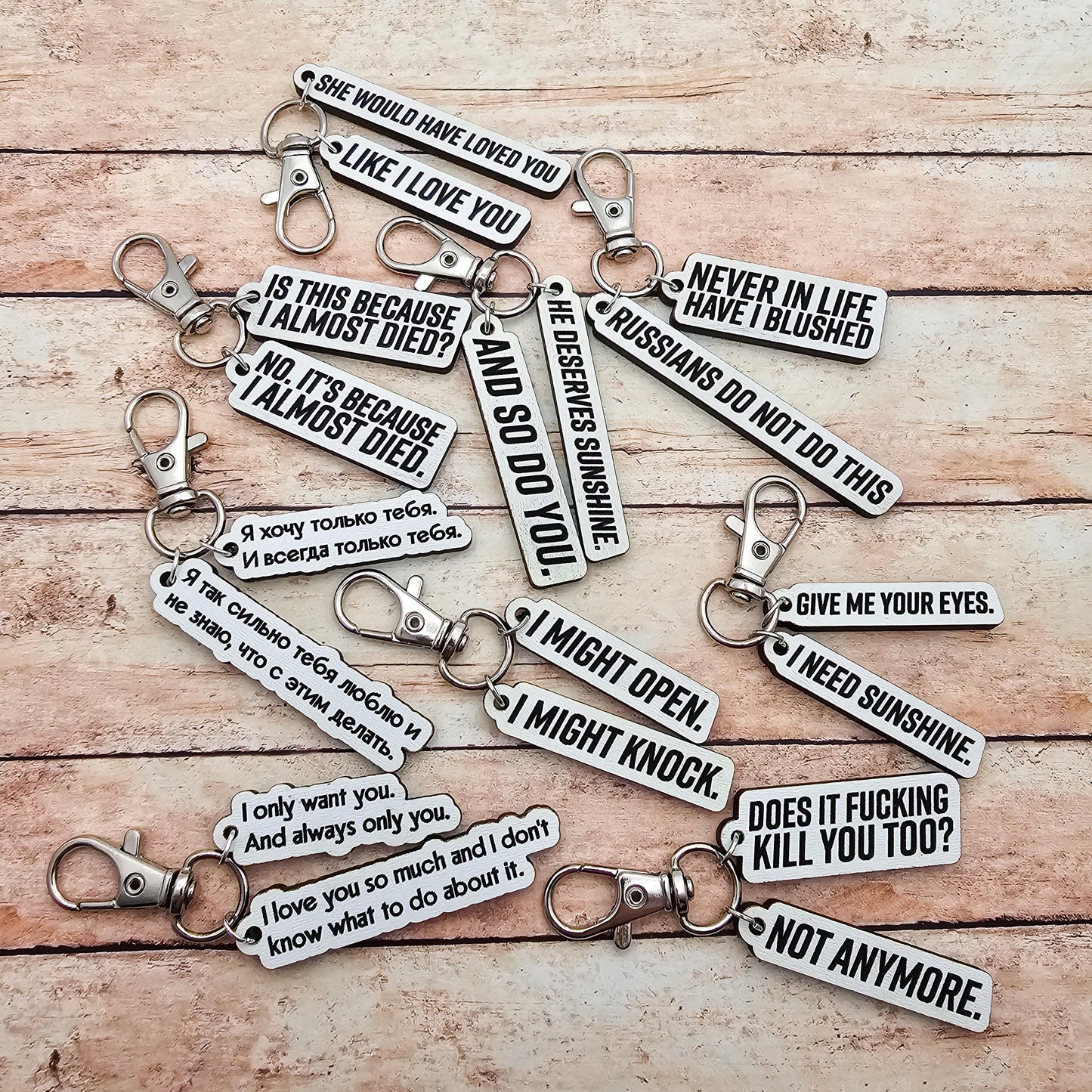 Heated Rivalry Hollanov Inspired 2 Piece Keychain Set – Shane Hollander & Ilya Rozanov Hockey Romance Quote Gift for Booktok Fans