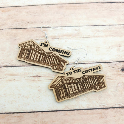 Heated Rivalry Cottage Earrings | Ilya Rozanov Quote, Shane Hollander House MDF Jewelry