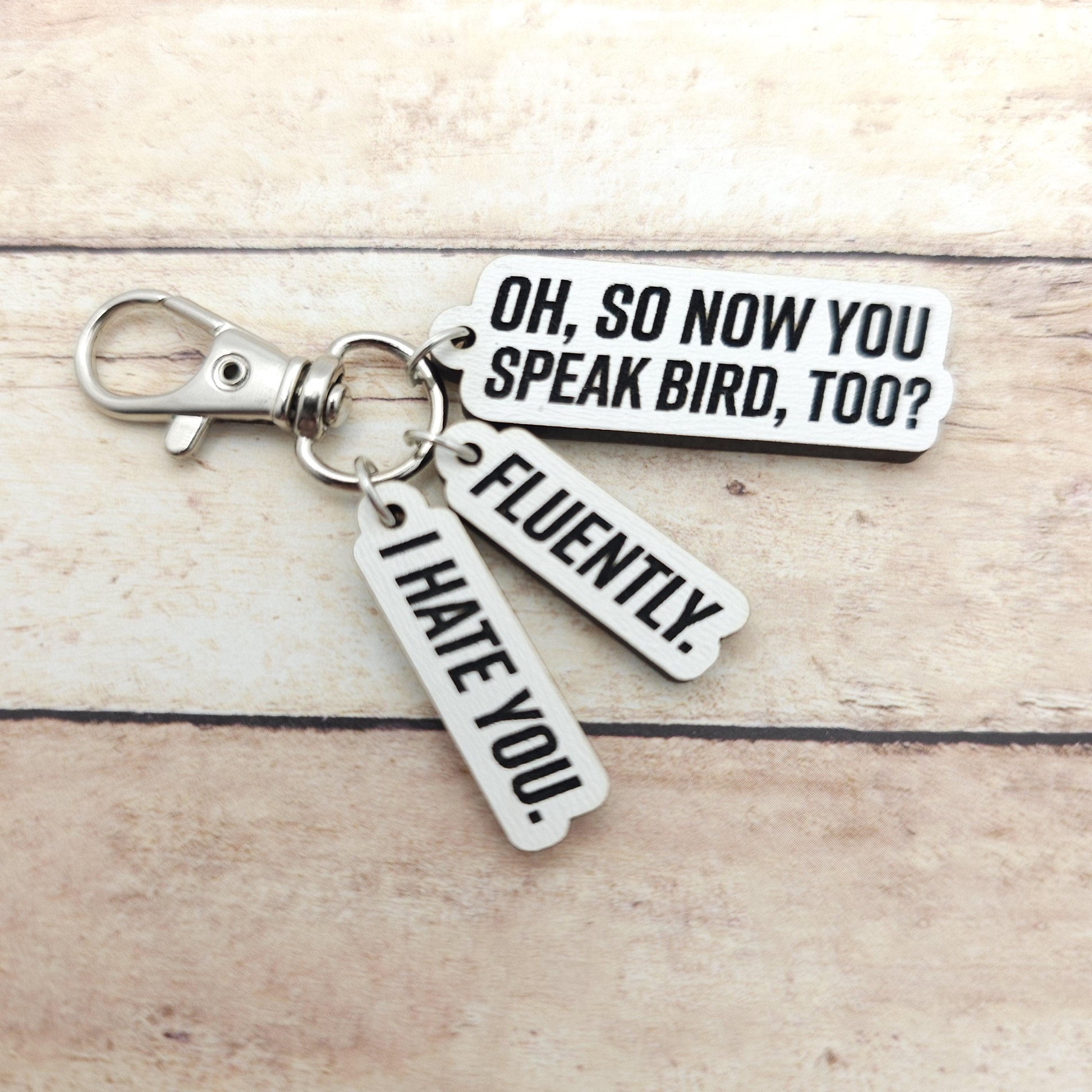 Heated Rivalry Quote Keychain Oh So You Speak Bird Now Too Hockey Romance Inspired Keychain Funny Book Quote Gift Reader Fandom Bag Charm