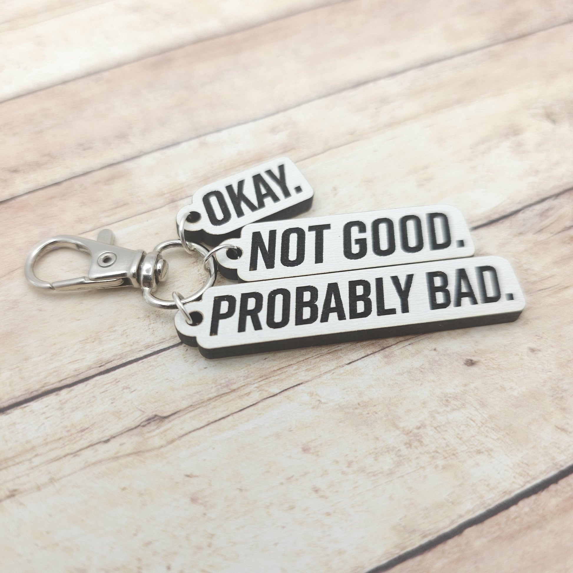 Heated Rivalry Keychain Okay Not Good Probably Bad Quote Charm Rozanov Shane MM Hockey Romance Bookish Fandom Gift Accessory