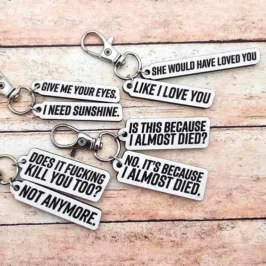Heated Rivalry Hollanov Inspired 2 Piece Keychain Set – Shane Hollander & Ilya Rozanov Hockey Romance Quote Gift for Booktok Fans