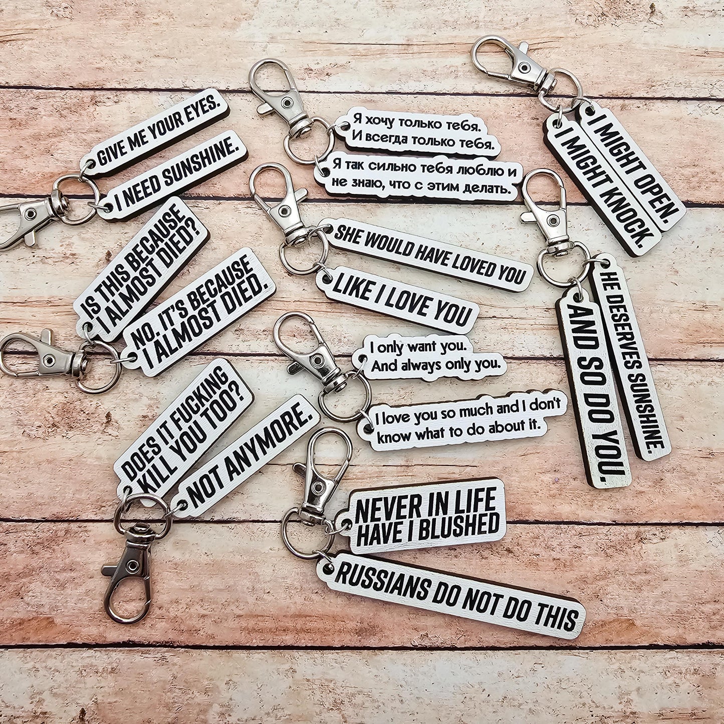 Heated Rivalry Hollanov Inspired 2 Piece Keychain Set – Shane Hollander & Ilya Rozanov Hockey Romance Quote Gift for Booktok Fans