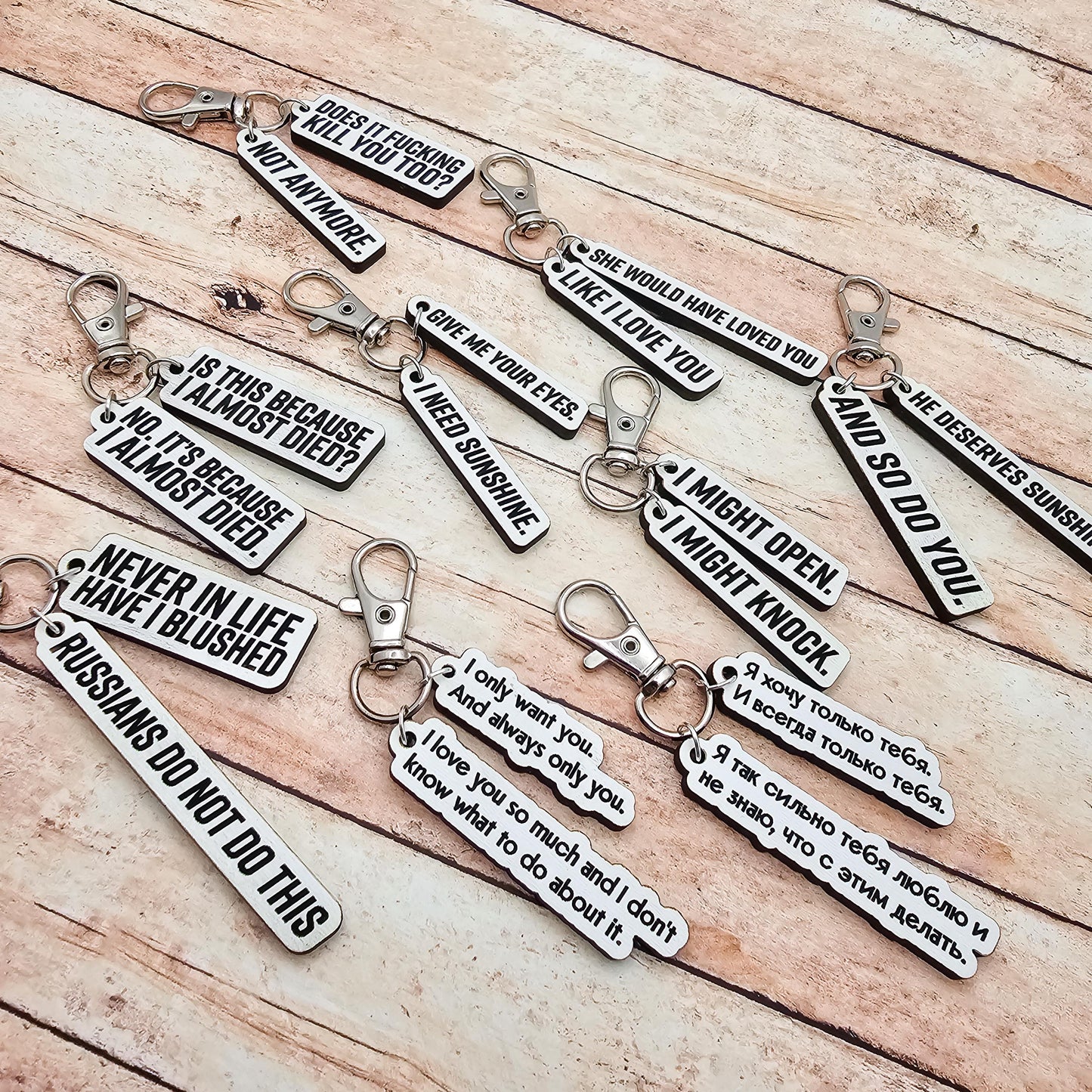 Heated Rivalry Hollanov Inspired 2 Piece Keychain Set – Shane Hollander & Ilya Rozanov Hockey Romance Quote Gift for Booktok Fans