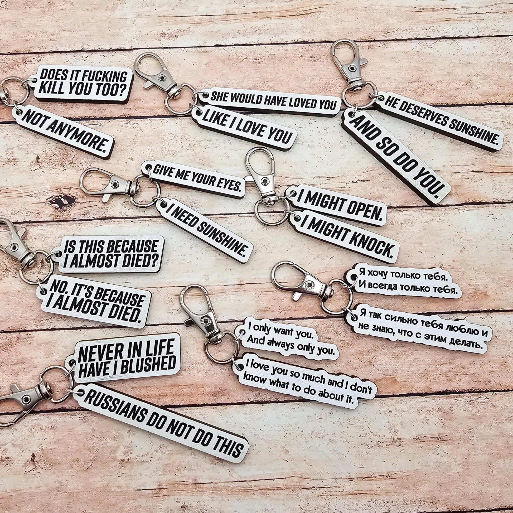 Heated Rivalry Hollanov Inspired 2 Piece Keychain Set – Shane Hollander & Ilya Rozanov Hockey Romance Quote Gift for Booktok Fans