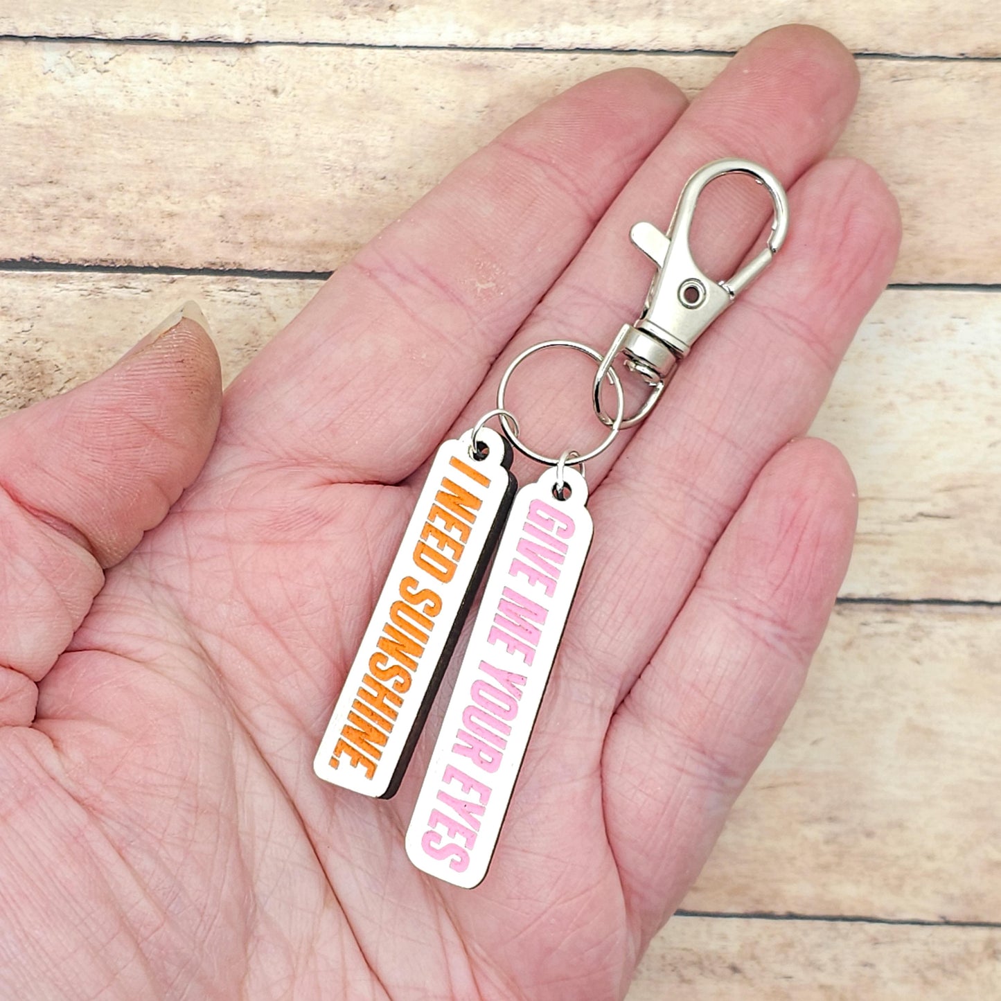 Heated Rivalry Inspired Keychain with Song Lyric Give Me Your Eyes I Need Sunshine Custom Engraved MDF Charm Gift for Fans