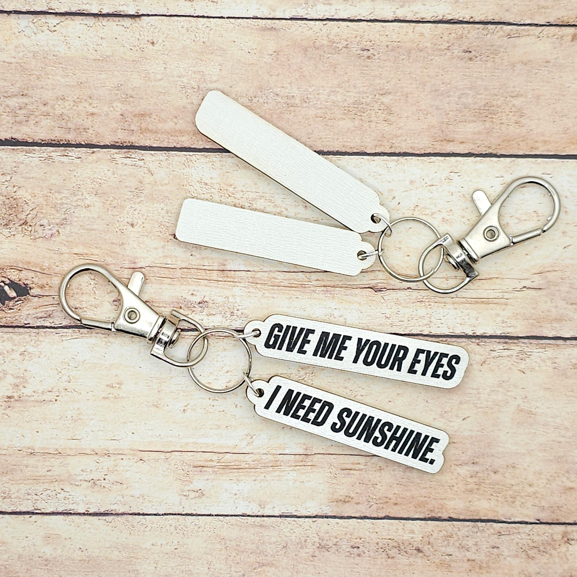 Heated Rivalry Inspired Keychain with Song Lyric Give Me Your Eyes I Need Sunshine Custom Engraved MDF Charm Gift for Fans