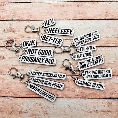 Heated Rivalry Quote Keychain Set, Hollanov Book Inspired Keychains, Shane Hollander Ilya Rozanov Fan Gift, Booktok Hockey Romance Merch