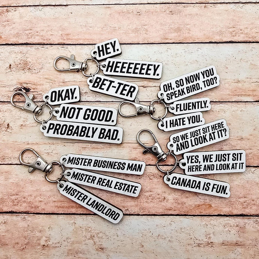 Heated Rivalry Quote Keychain Set, Hollanov Book Inspired Keychains, Shane Hollander Ilya Rozanov Fan Gift, Booktok Hockey Romance Merch