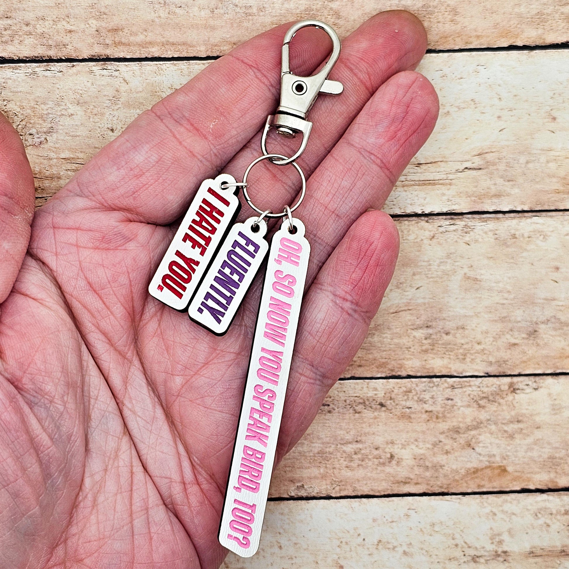 Heated Rivalry Quote Keychain Oh So You Speak Bird Now Too, Hockey Romance Gift, Bookish Keychain Charm, Custom Engraving Color Fan Gift