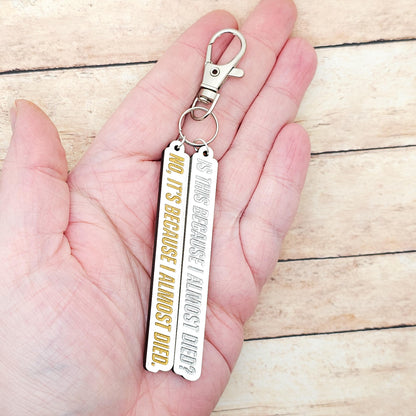 The Long Game Quote Keychain: Heated Rivalry Inspired Double Charm Keyring