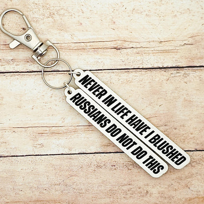 Heated Rivalry Hollanov Inspired 2 Piece Keychain Set – Shane Hollander & Ilya Rozanov Hockey Romance Quote Gift for Booktok Fans