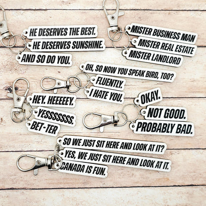 Heated Rivalry Quote Keychain Set, Hollanov Book Inspired Keychains, Shane Hollander Ilya Rozanov Fan Gift, Booktok Hockey Romance Merch