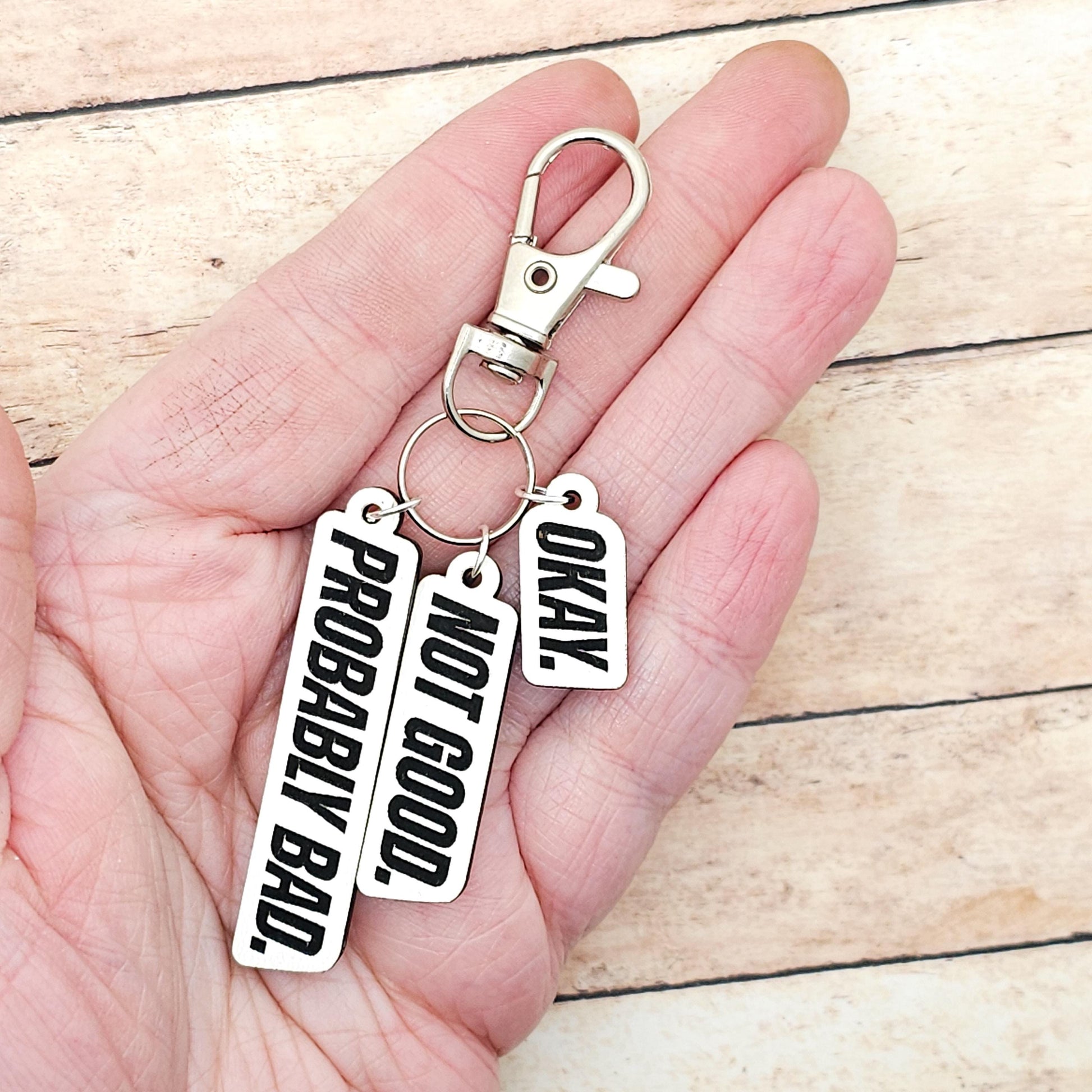 Heated Rivalry Quote Keychain Okay Not Good Probably Bad MM Romance Fan Gift Hockey Romance Accessory Bookish Keychain Custom Color