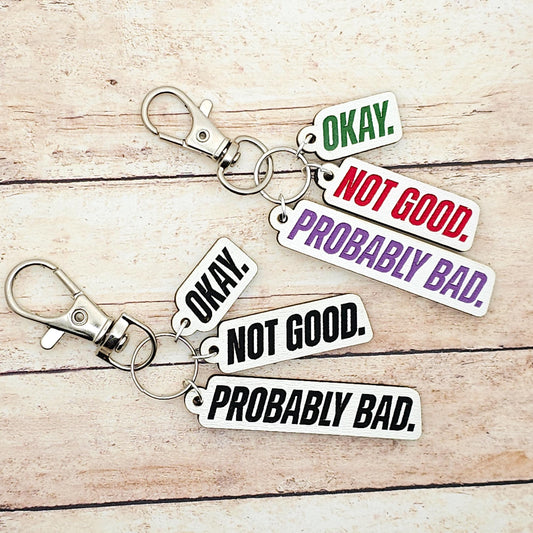 Heated Rivalry Keychain Okay Not Good Probably Bad Quote Charm Rozanov Shane MM Hockey Romance Bookish Fandom Gift Accessory