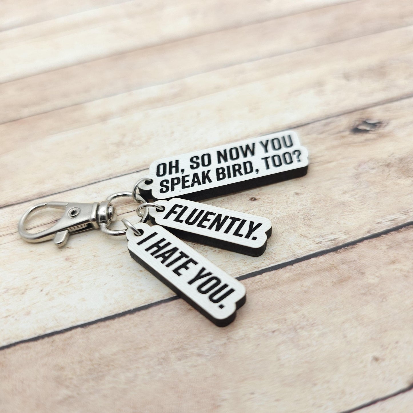 Heated Rivalry Quote Keychain Oh So You Speak Bird Now Too Hockey Romance Inspired Keychain Funny Book Quote Gift Reader Fandom Bag Charm