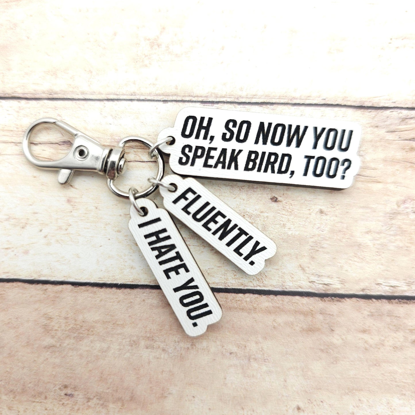 Heated Rivalry Quote Keychain Oh So You Speak Bird Now Too Hockey Romance Inspired Keychain Funny Book Quote Gift Reader Fandom Bag Charm