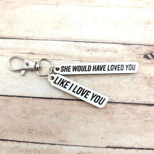 Heated Rivalry Quote Keychain She Would Have Loved You Like I Love You, Ilya Shane Book Quote Charm, BookTok Romance Reader Gift Engraved