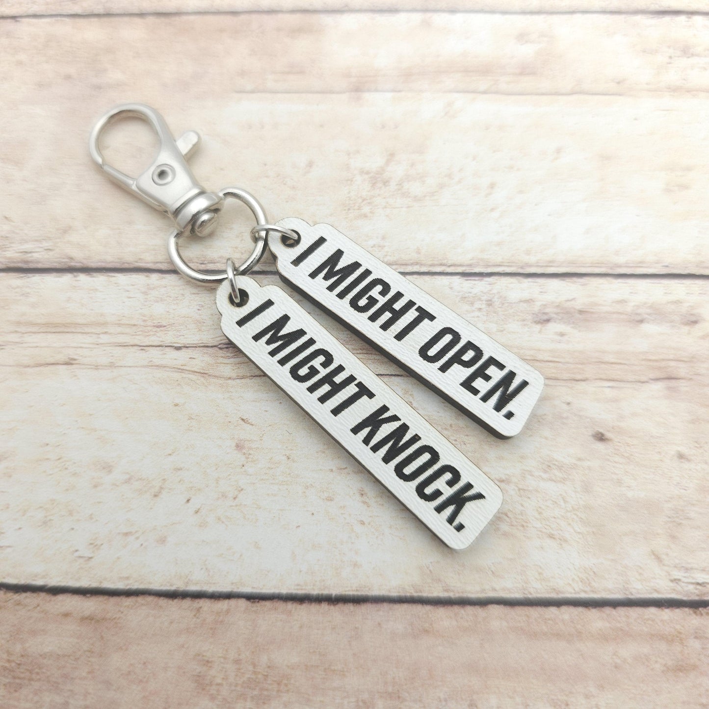 I Might Open I Might Knock Keychain, Heated Rivalry Quote Keyring, Shane and Ilya Romance Book Fan Gift, Hockey Romance Reader Charm