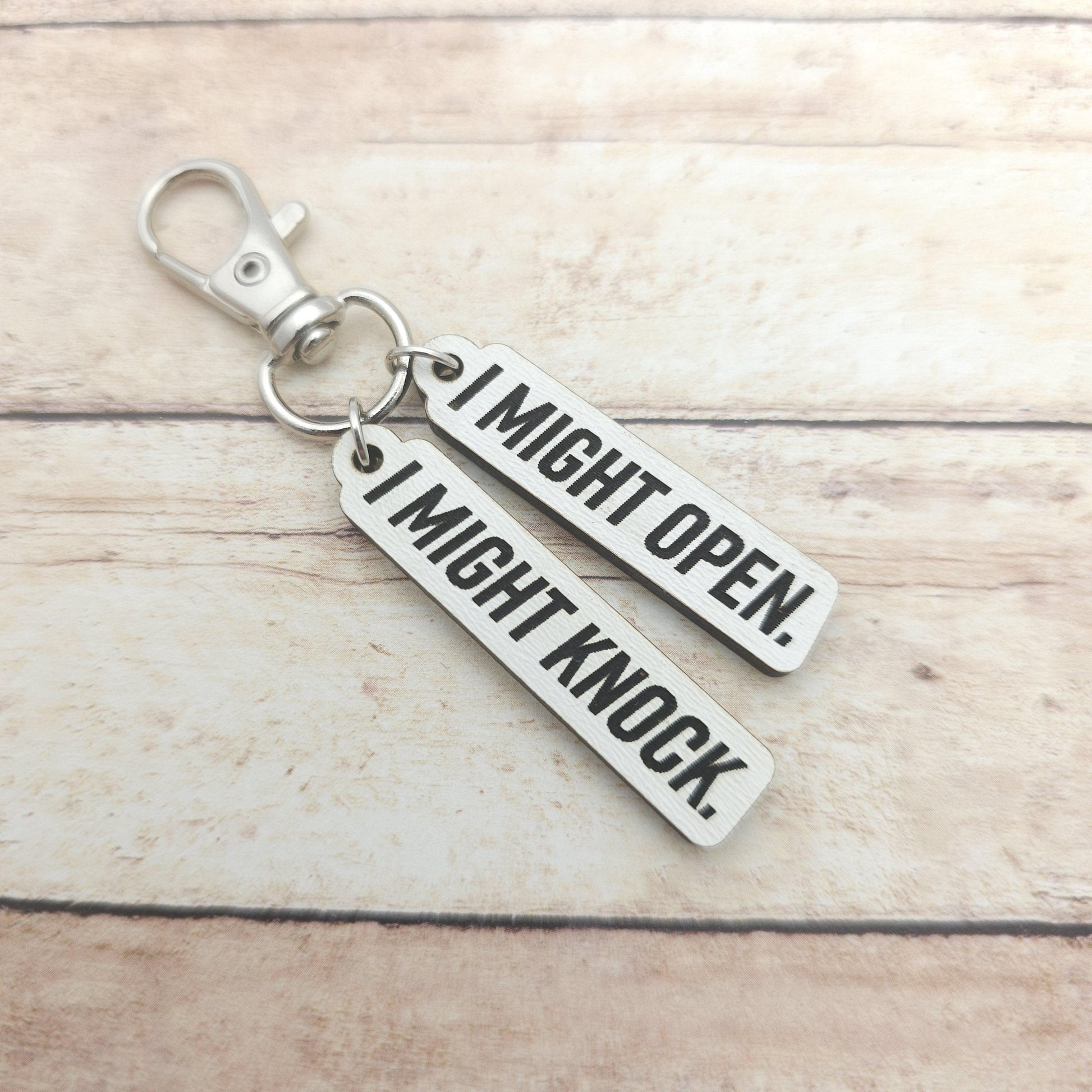 I Might Open I Might Knock Keychain, Heated Rivalry Quote Keyring, Shane and Ilya Romance Book Fan Gift, Hockey Romance Reader Charm