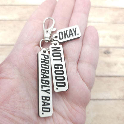 Heated Rivalry Keychain Okay Not Good Probably Bad Quote Charm Rozanov Shane MM Hockey Romance Bookish Fandom Gift Accessory