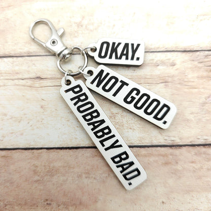 Heated Rivalry Keychain Okay Not Good Probably Bad Quote Charm Rozanov Shane MM Hockey Romance Bookish Fandom Gift Accessory