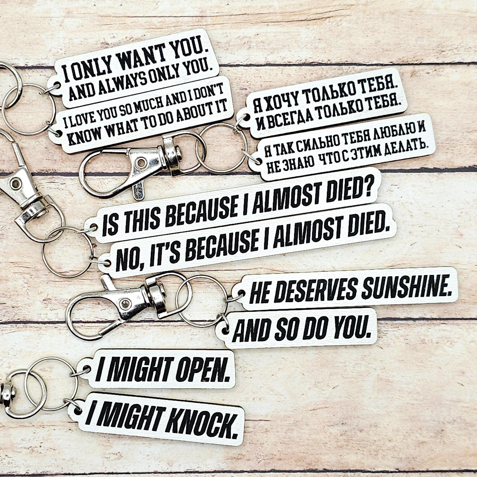 Heated Rivalry Hollanov Inspired 2 Piece Keychain Set – Shane Hollander & Ilya Rozanov Hockey Romance Quote Gift for Booktok Fans