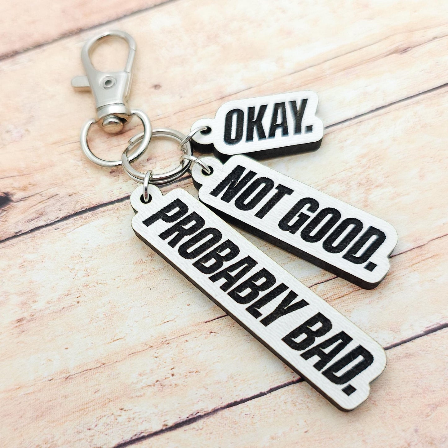 Heated Rivalry Quote Keychain Okay Not Good Probably Bad MM Romance Fan Gift Hockey Romance Accessory Bookish Keychain Custom Color