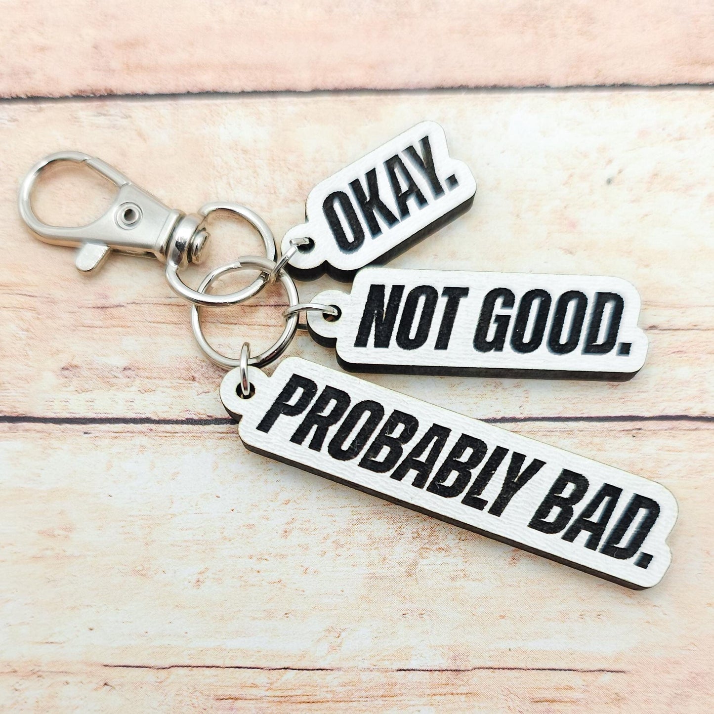 Heated Rivalry Quote Keychain Okay Not Good Probably Bad MM Romance Fan Gift Hockey Romance Accessory Bookish Keychain Custom Color