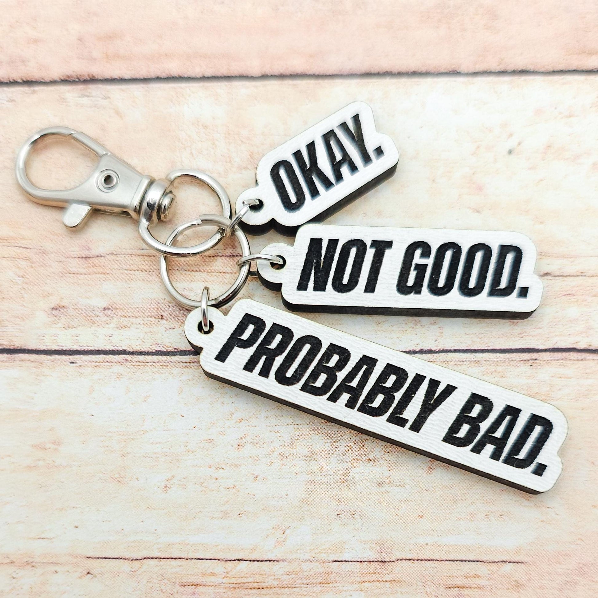 Heated Rivalry Quote Keychain Okay Not Good Probably Bad MM Romance Fan Gift Hockey Romance Accessory Bookish Keychain Custom Color