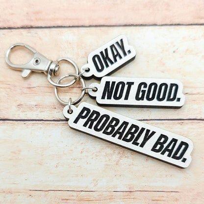 Heated Rivalry Quote Keychain Okay Not Good Probably Bad MM Romance Fan Gift Hockey Romance Accessory Bookish Keychain Custom Color