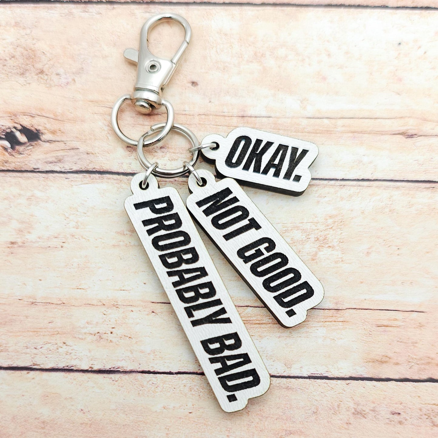 Heated Rivalry Quote Keychain Okay Not Good Probably Bad MM Romance Fan Gift Hockey Romance Accessory Bookish Keychain Custom Color