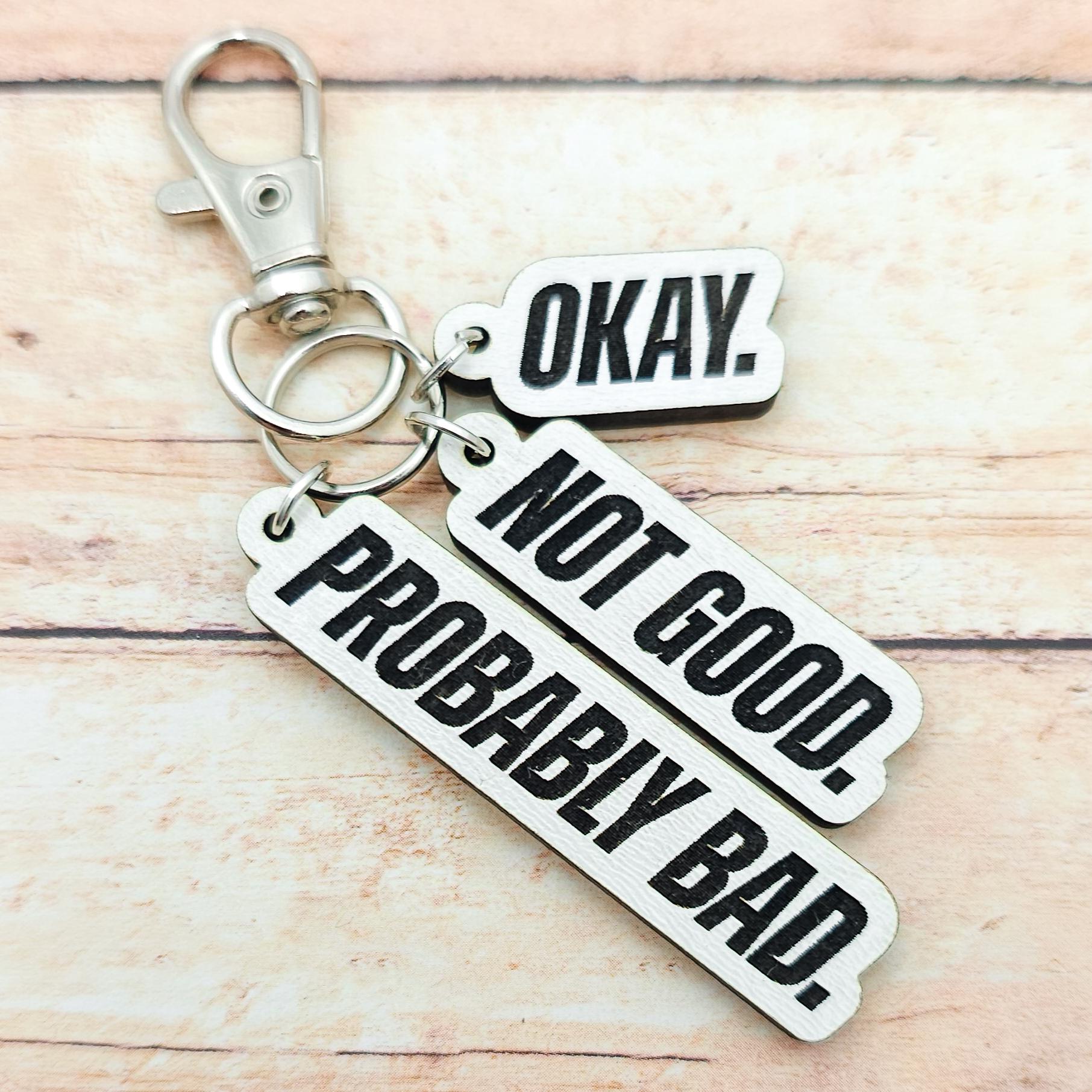 Heated Rivalry Quote Keychain Okay Not Good Probably Bad MM Romance Fan Gift Hockey Romance Accessory Bookish Keychain Custom Color