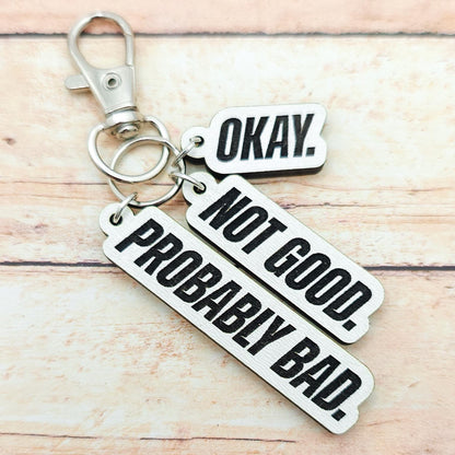 Heated Rivalry Quote Keychain Okay Not Good Probably Bad MM Romance Fan Gift Hockey Romance Accessory Bookish Keychain Custom Color