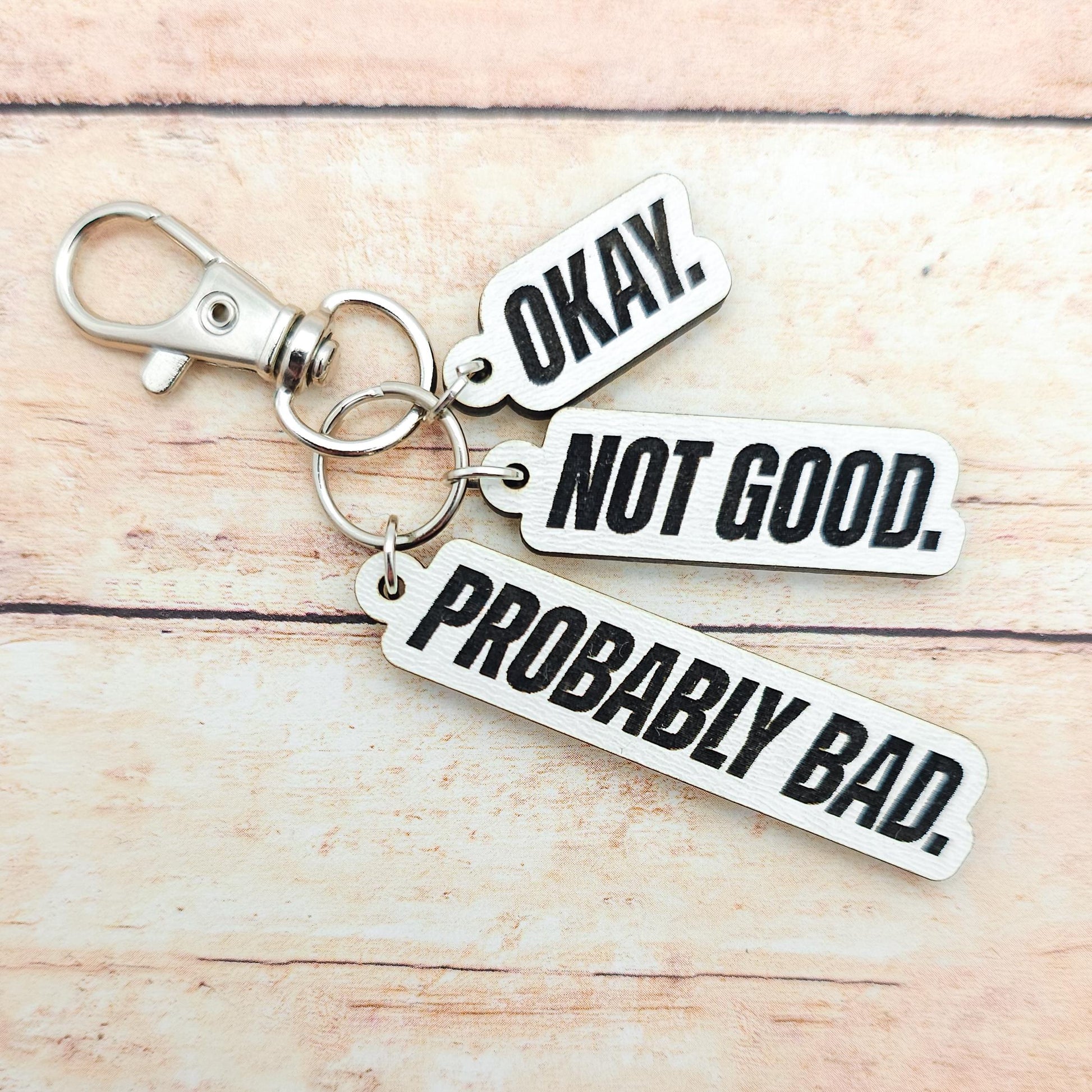 Heated Rivalry Quote Keychain Okay Not Good Probably Bad MM Romance Fan Gift Hockey Romance Accessory Bookish Keychain Custom Color