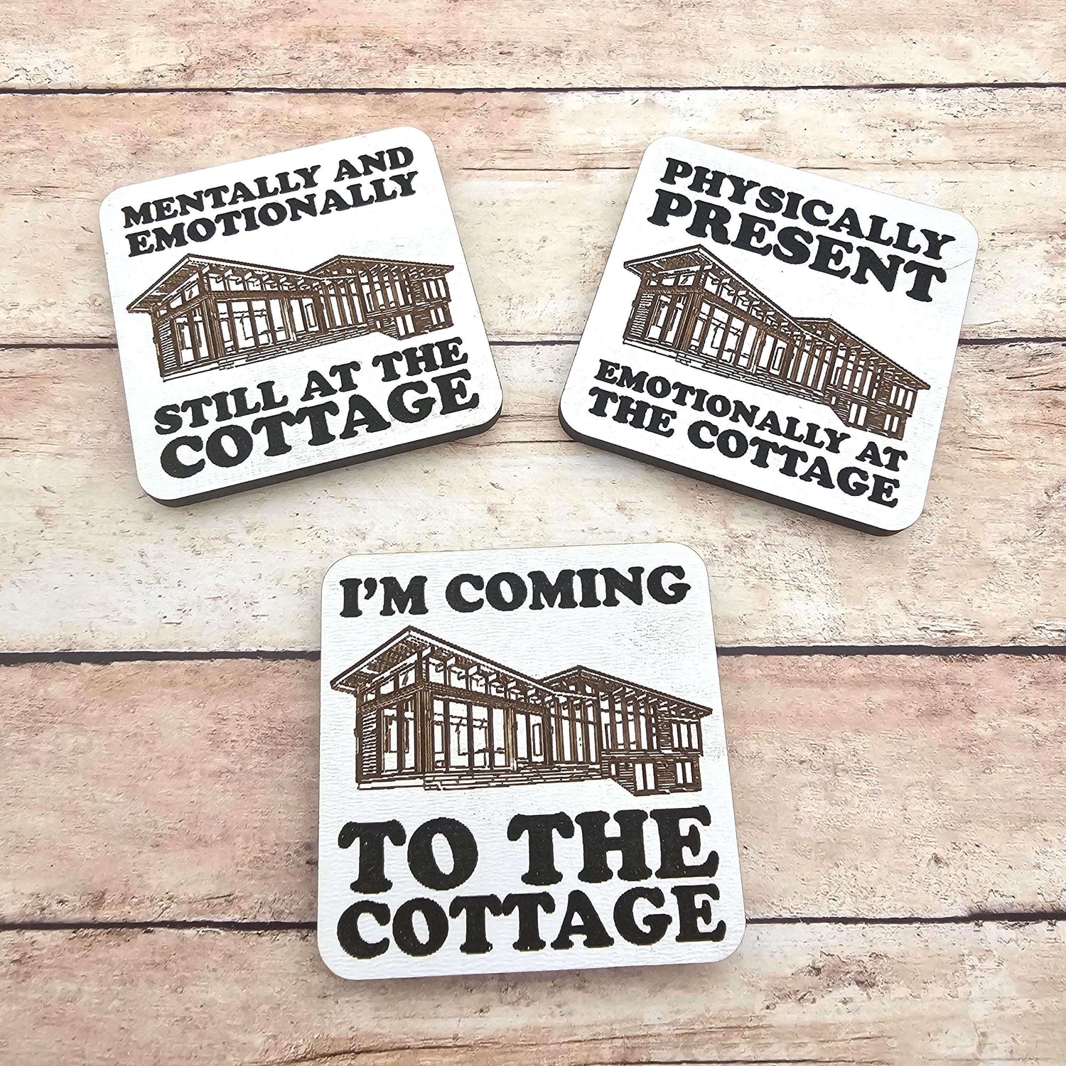 Heated Rivalry Cottage Magnet: MM Hockey Romance Fan Gift, MDF Engraved Quote Choice