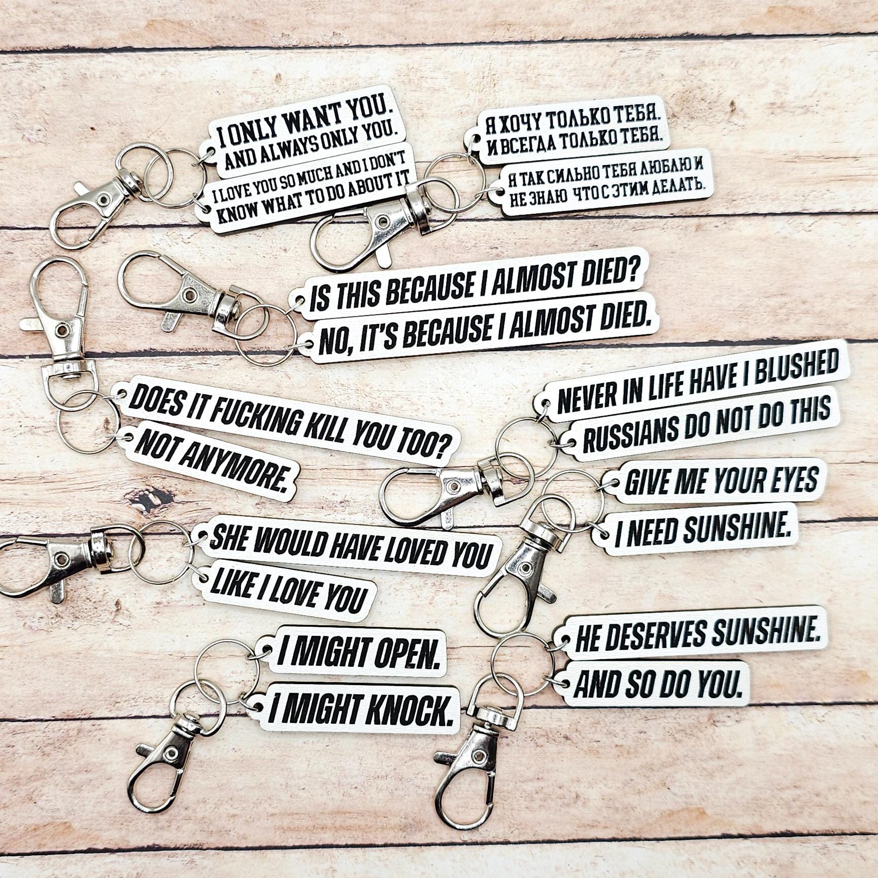 Heated Rivalry Keychain Set | Hollanov Romance Quote | Hockey Gift for Fans | BookTok Inspired | MM Romance Accessory