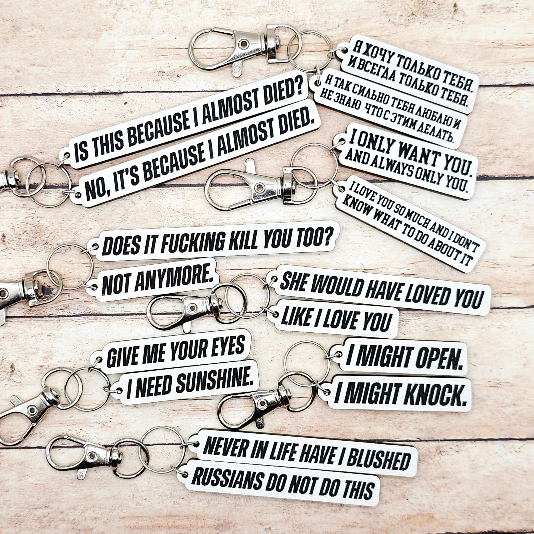 Heated Rivalry Keychain Set | Hollanov Romance Quote | Hockey Gift for Fans | BookTok Inspired | MM Romance Accessory