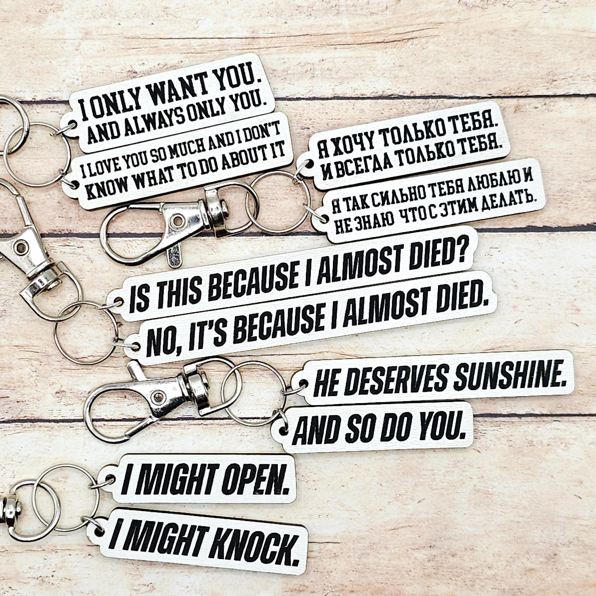 Heated Rivalry Keychain Set | Hollanov Romance Quote | Hockey Gift for Fans | BookTok Inspired | MM Romance Accessory