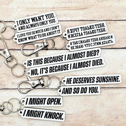 Heated Rivalry Keychain Set | Hollanov Romance Quote | Hockey Gift for Fans | BookTok Inspired | MM Romance Accessory