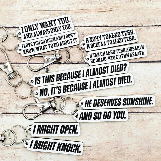 Heated Rivalry Keychain Set | Hollanov Romance Quote | Hockey Gift for Fans | BookTok Inspired | MM Romance Accessory