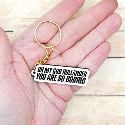 Heated Rivalry Quote Keychains MDF Fan Gift Hockey Romance Inspired Keyring White Finish Bookish Merch Silver or Gold Chain