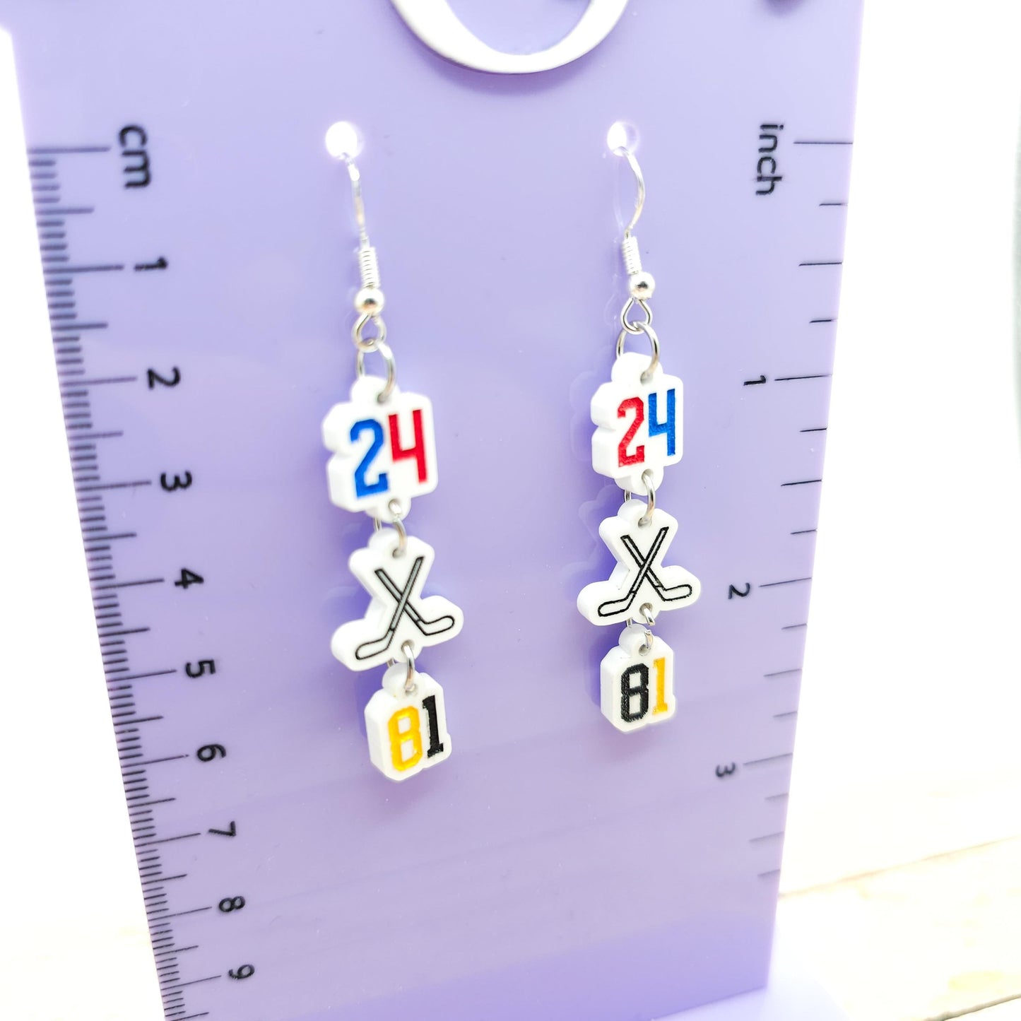 Heated Rivalry Dangle Earrings 24 81 Hockey Sticks Charms White Acrylic Shane Hollander Ilya Rozanov Bookish Jewelry Gift Romance Fans