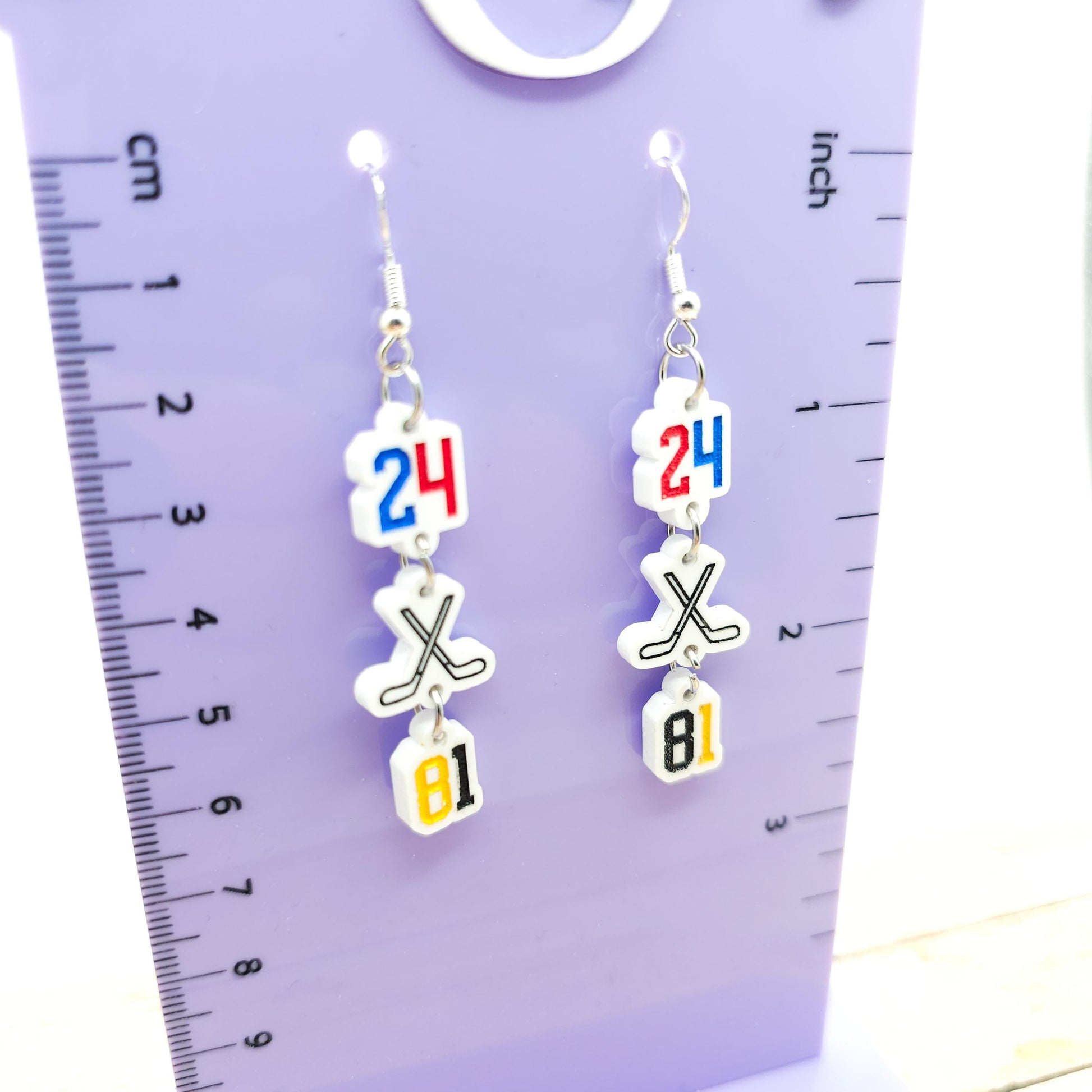 Heated Rivalry Dangle Earrings 24 81 Hockey Sticks Charms White Acrylic Shane Hollander Ilya Rozanov Bookish Jewelry Gift Romance Fans
