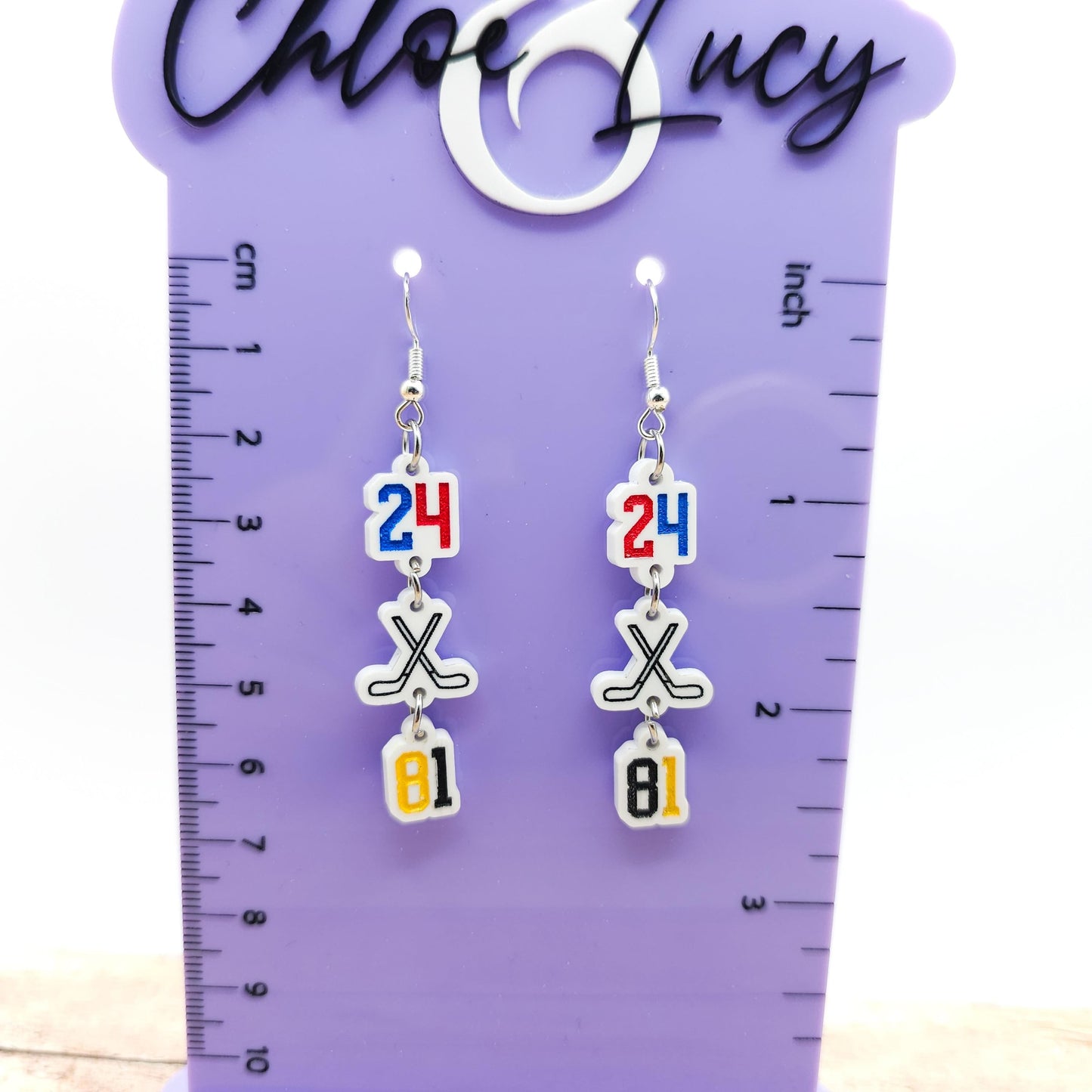 Heated Rivalry Dangle Earrings 24 81 Hockey Sticks Charms White Acrylic Shane Hollander Ilya Rozanov Bookish Jewelry Gift Romance Fans