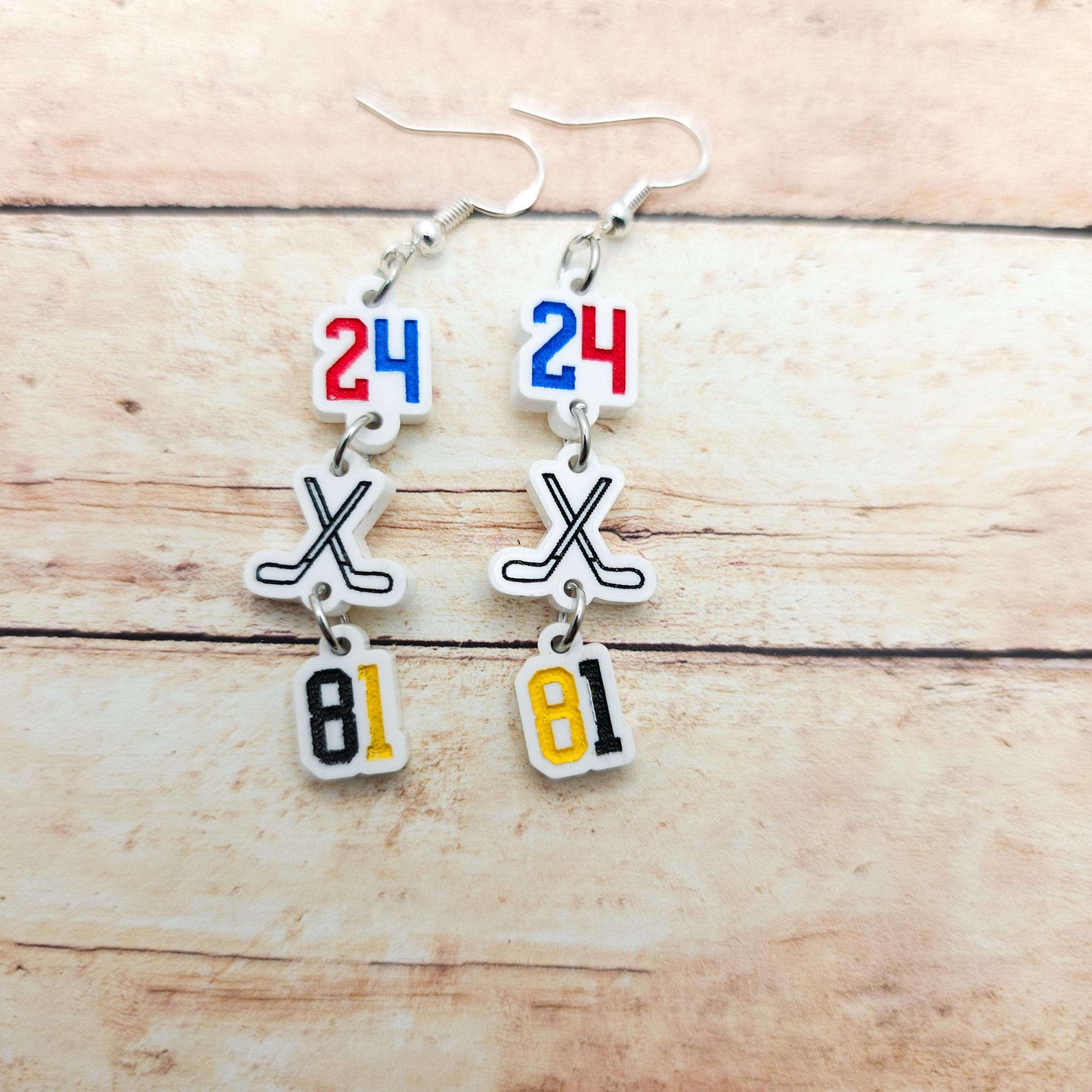 Heated Rivalry Dangle Earrings 24 81 Hockey Sticks Charms White Acrylic Shane Hollander Ilya Rozanov Bookish Jewelry Gift Romance Fans