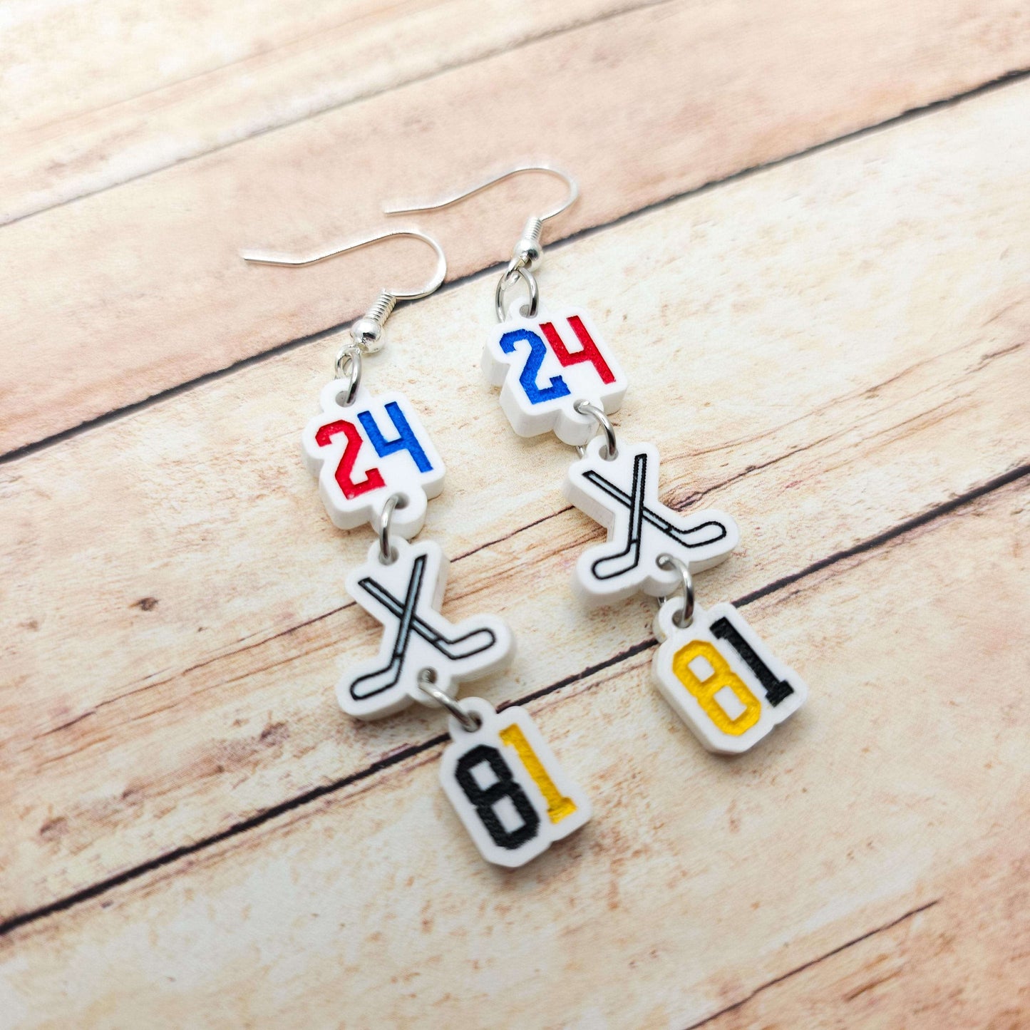 Heated Rivalry Dangle Earrings 24 81 Hockey Sticks Charms White Acrylic Shane Hollander Ilya Rozanov Bookish Jewelry Gift Romance Fans