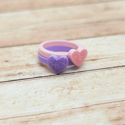Heated Rivalry Inspired Acrylic Rings Set, Laser Cut Glitter Heart Rings, Funny Proposal Quote Rings, Bookish Couple Jewelry Gift