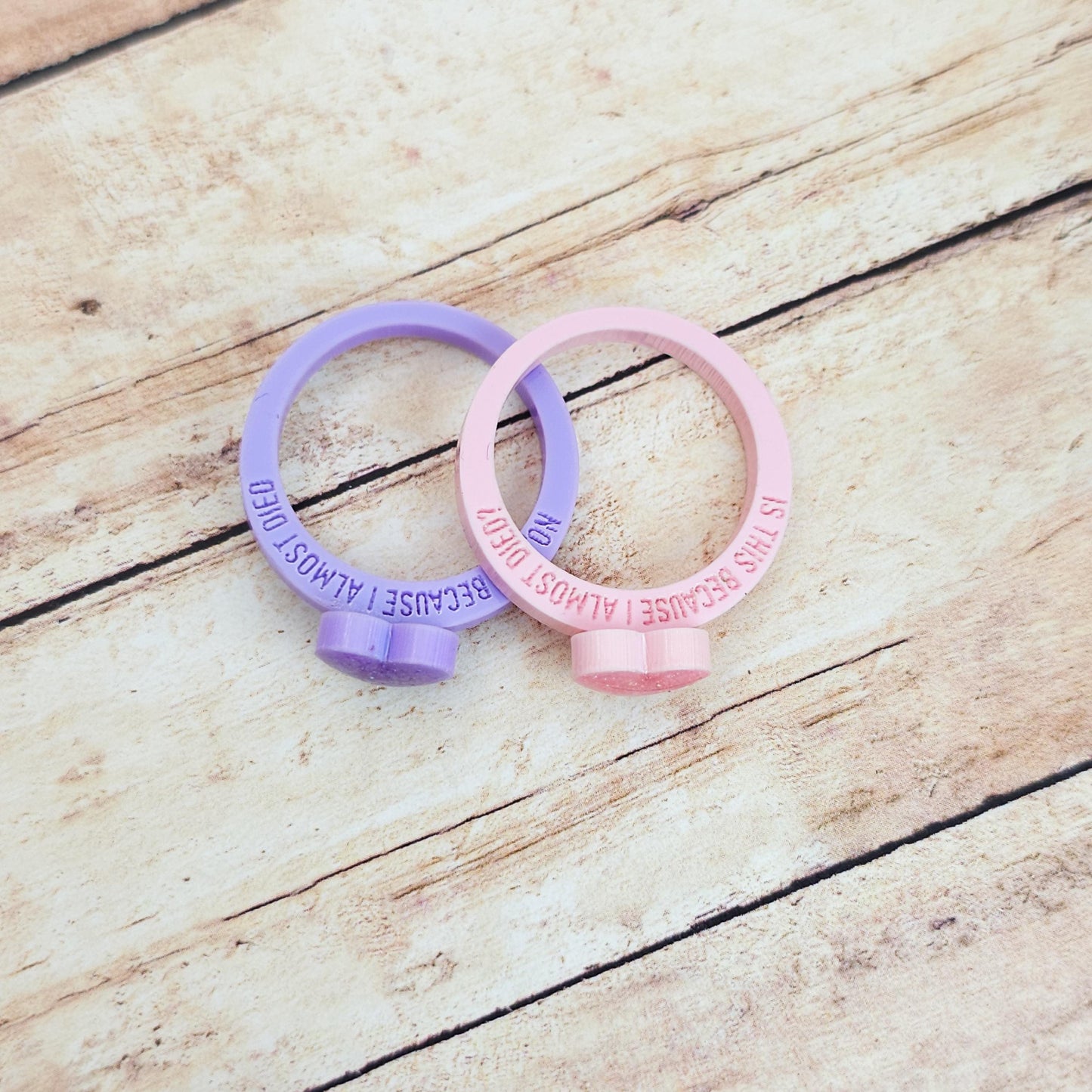 Heated Rivalry Inspired Acrylic Rings Set, Laser Cut Glitter Heart Rings, Funny Proposal Quote Rings, Bookish Couple Jewelry Gift