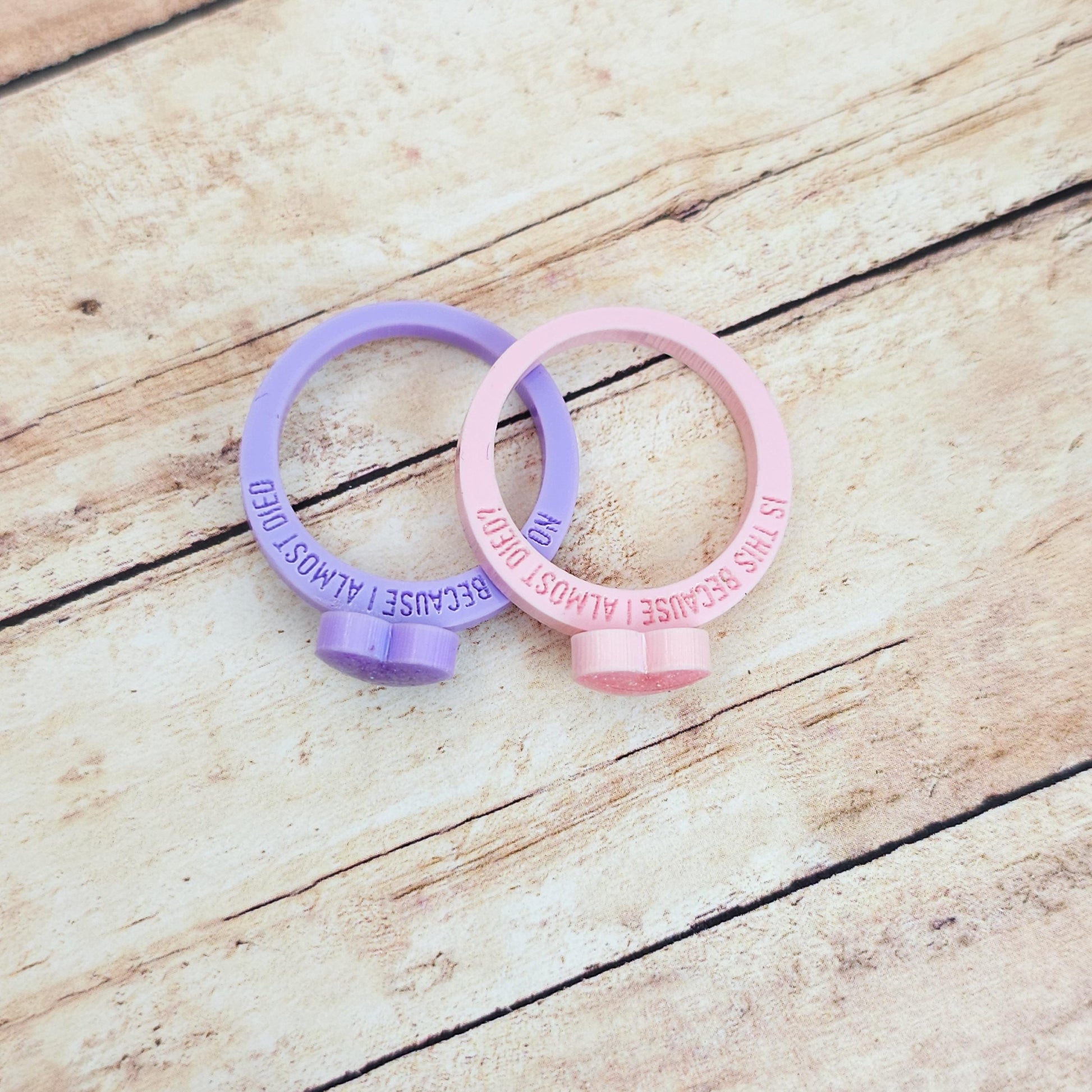 Heated Rivalry Inspired Acrylic Rings Set, Laser Cut Glitter Heart Rings, Funny Proposal Quote Rings, Bookish Couple Jewelry Gift