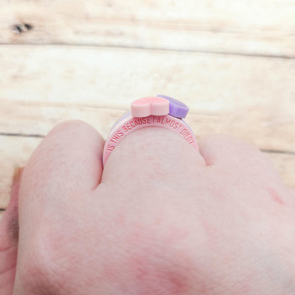 Heated Rivalry Inspired Acrylic Rings Set, Laser Cut Glitter Heart Rings, Funny Proposal Quote Rings, Bookish Couple Jewelry Gift